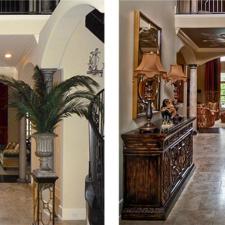 Before and after custom ceiling design and spanish plaster columnsvid1
